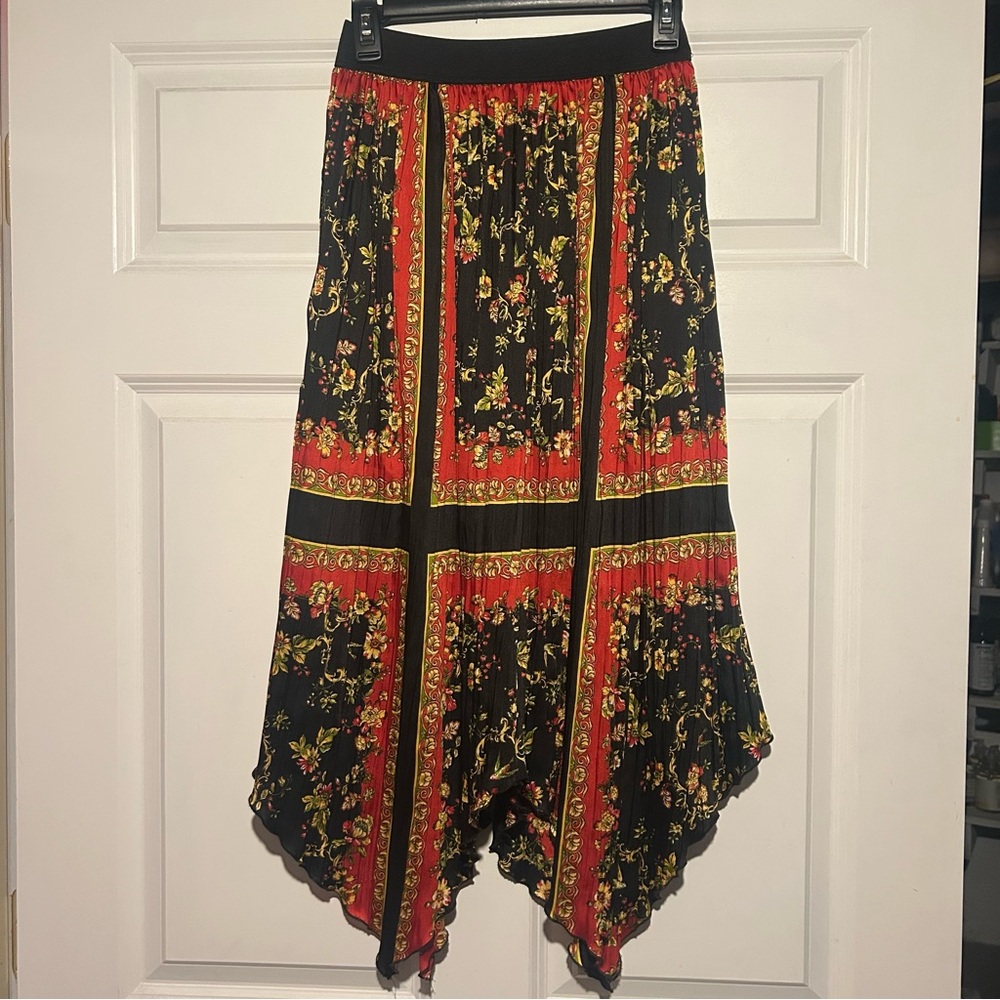 Zara Pleated Handkerchief Hem Skirt